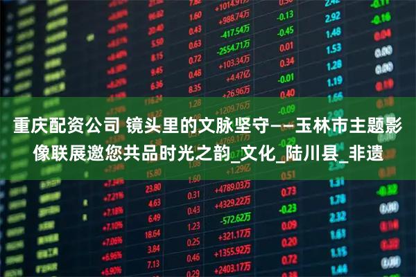 重庆配资公司 镜头里的文脉坚守——玉林市主题影像联展邀您共品时光之韵_文化_陆川县_非遗